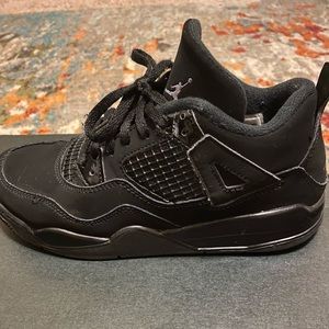 Jordan Retro 4- All black- preschool- Size- 3